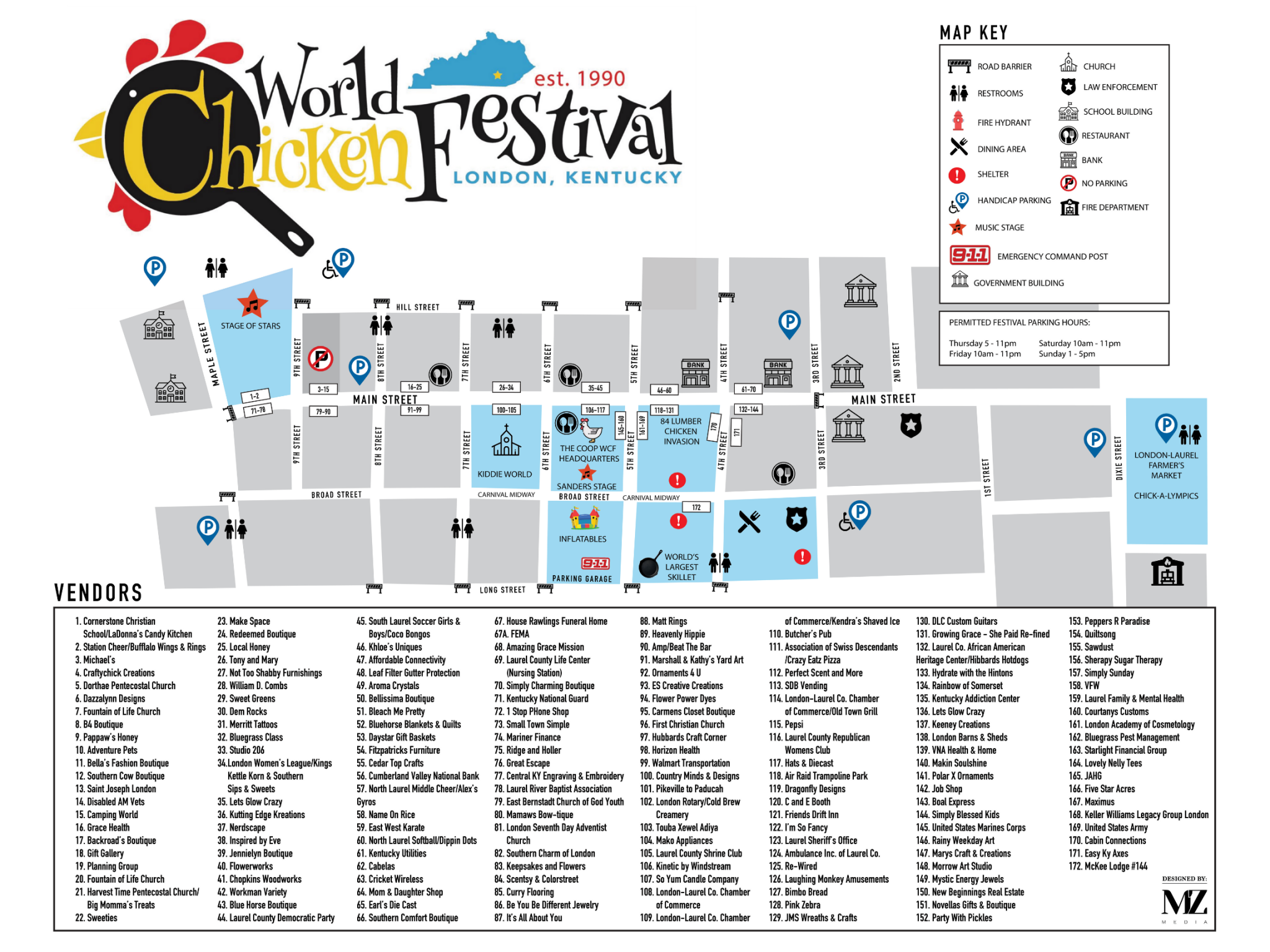 World Chicken Festival London, Kentucky Map