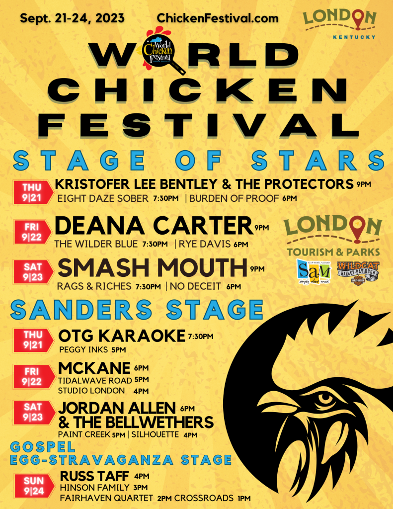 World Chicken Festival London, Kentucky Schedule at a Glance